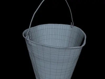 Dirty Bucket Low Poly Low-poly 3D model