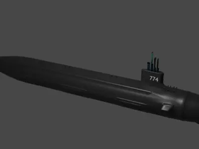 uss virginia Low-poly 3D model