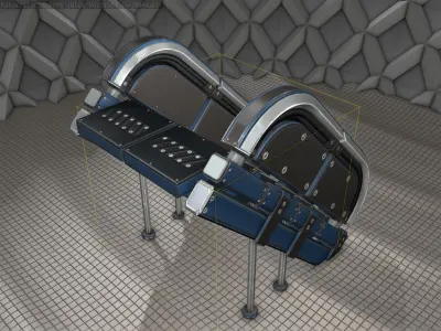 Sci-Fi Stairs - 32- Blue Version 3D model