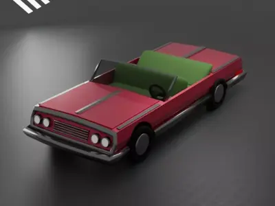 Classic Convertible Impala Low rider car Lowpoly Free 3D model