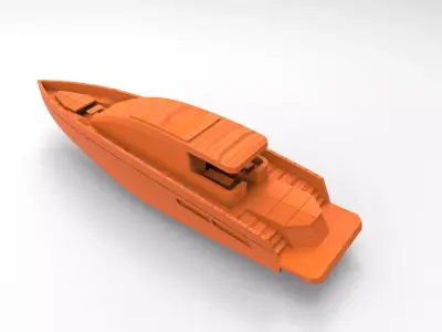 YACHT BOAT HULL AND DECK 3D PRINTED 3D print model