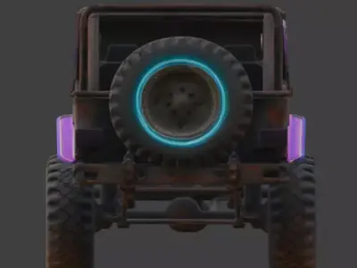 Cyberpunk Rusty Off Road Monster Truck 3D Model V02 Low-poly 3D model