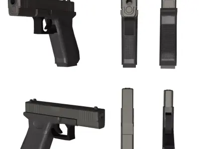 Low Poly GLOCK-17 glock pistol Low-poly 3D model