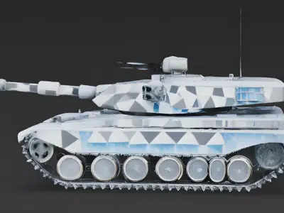 Arctic Warfare Main Battle Tank 3D Mode Low-poly 3D model