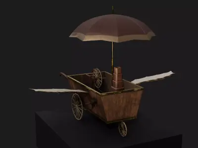 Flying Steampunk Cart 3D model