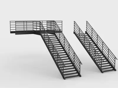 fire escape staircase  3D model