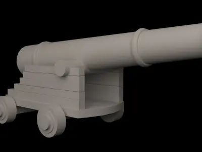 Cannon Low-poly 3D model 4