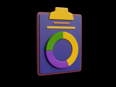 3D set of icons Travelling 3D model