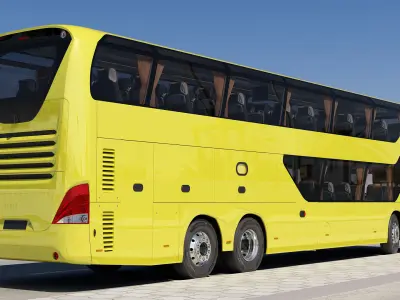 Double-Decker double decker bus on road 3D model