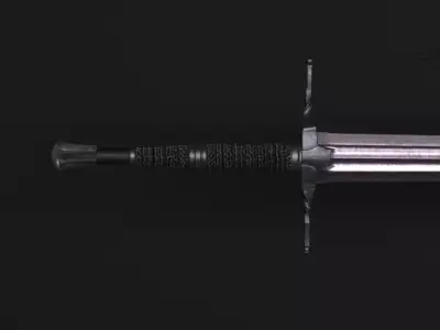 Geralts steel sword Low-poly 3D model