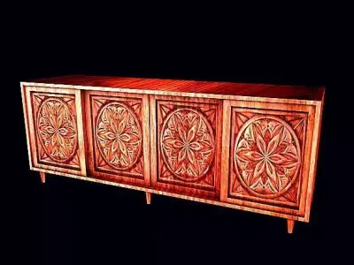 Console sideboard with ornate carvings 3D model