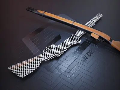 Old Rifle Gun Low-poly 3D model