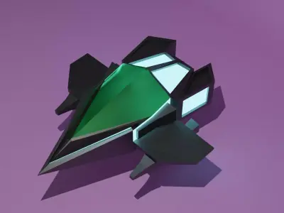 Space Aircraft Low-poly 3D model