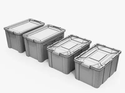 Storage plastic bins 3D model