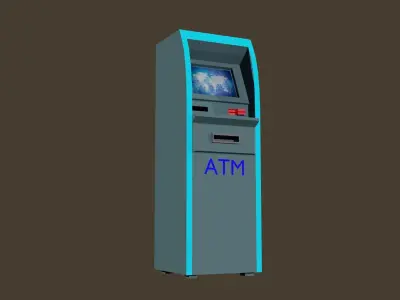 ATM Machine Low-poly 3D model