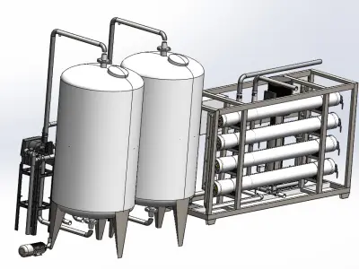 8T Single-Stage Water Treatment System - Detailed 3D Model  3D model