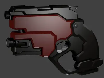 Tiny sci-fi gun Low-poly 3D model