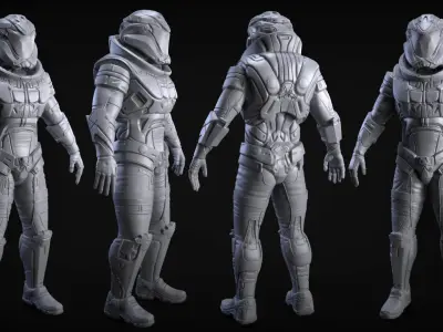 Sci-Fi Armor 7 Sculpt 3D model