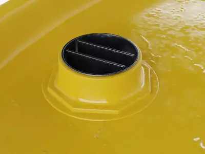 Steel Barrel - Yellow - Clean 3D model
