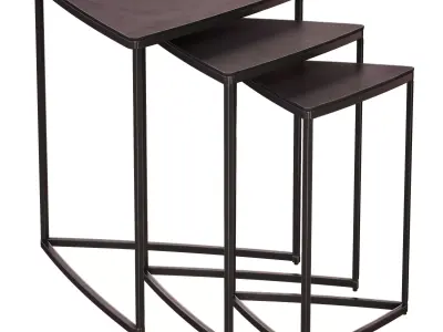 River Antique Rust Nesting Tables Crate and Barrel 3D model