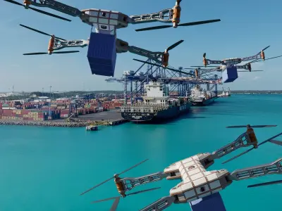 Sci Fi industrial mega Cargo Drone 3D model