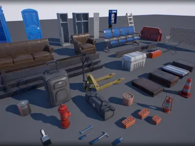 Industry Props Pack 2 Low-poly 3D model
