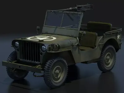 Armored Willys MB Jeep 3D Model 3D model