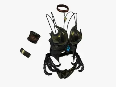 Woman Upper-body Armor Set Sculpt 3D model