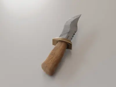 Hounting Knife 01 Low-poly 3D model