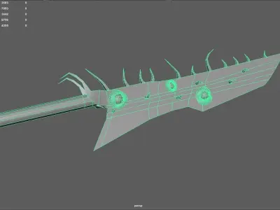 Blade of flesh Low-poly 3D model