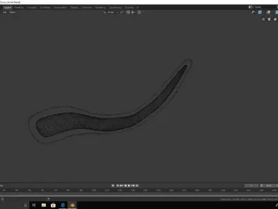 furry cat tail  3D model