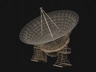 POST APO SATELLITE ANTENNA DISH IMPROVISED DESTROYED COLLECTION Low-poly 3D model