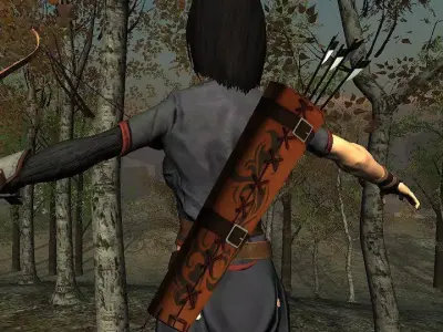 Archer Female Low-poly 3D model