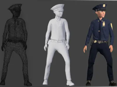 Policeman Character - William Low-poly 3D model