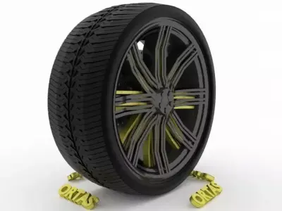 ORTAS CAR WHEEL RIM 96 GAME READY WHEEL RIM TIRE 3D model