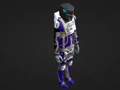 Robot Soldier - Assault Soldier Low-poly 3D model 32