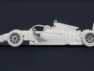 Dallara F2 2024 Formula 2 Race Car White Mockup 3D model