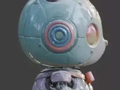 MECHANICAL EASTER BUNNY ROBOT 3D MODEL V02 Low-poly 3D model