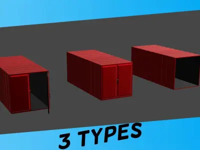a shipping container 3D model Free 3D model