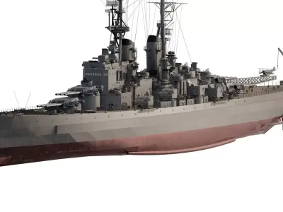 WW2 US NAVY  HEAVY CRUISER BASED ON USS DALLAS 3D model