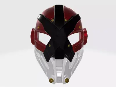 Cyber Knight Helmet Low-poly 3D model