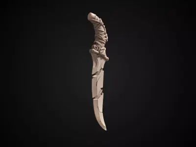 Stylized Orc Sword - Bonehook - Game Ready 3D model