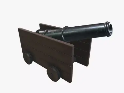 Medieval Cannon V03 New Low-poly 3D model