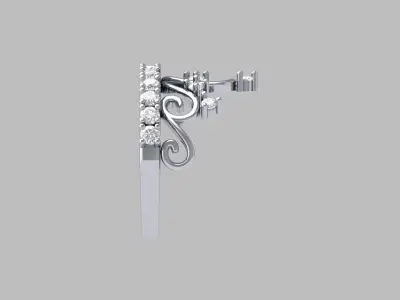 Crown Diamond  Ring  3D print model