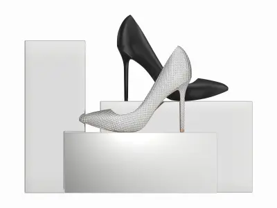 Store Mirror Shoe Display Stand 3D model