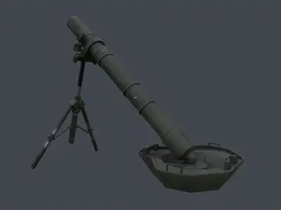 PBP-172 120mm mortar china PLA Low-poly 3D model