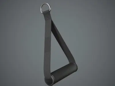 Gym Equipments Push Pull Handle Bar Cable Rope Low-poly 3D model