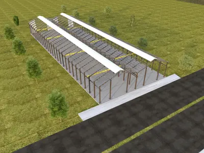 Industrial Shed Hanger 3D model