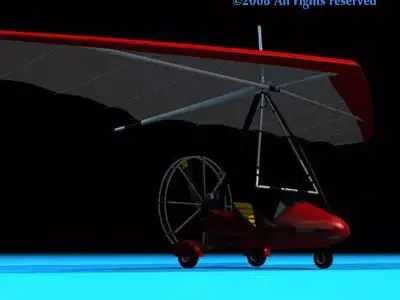 Ultralight hang glider 3D model purchase