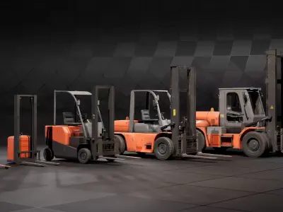 Forklift Pack Low-poly 3D model